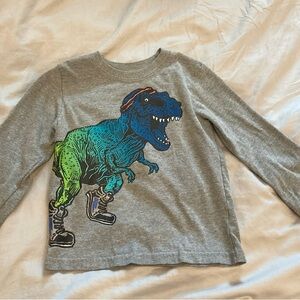 Garanimals Gray Long Sleeve Tee with Dinosaur Graphic - 3T